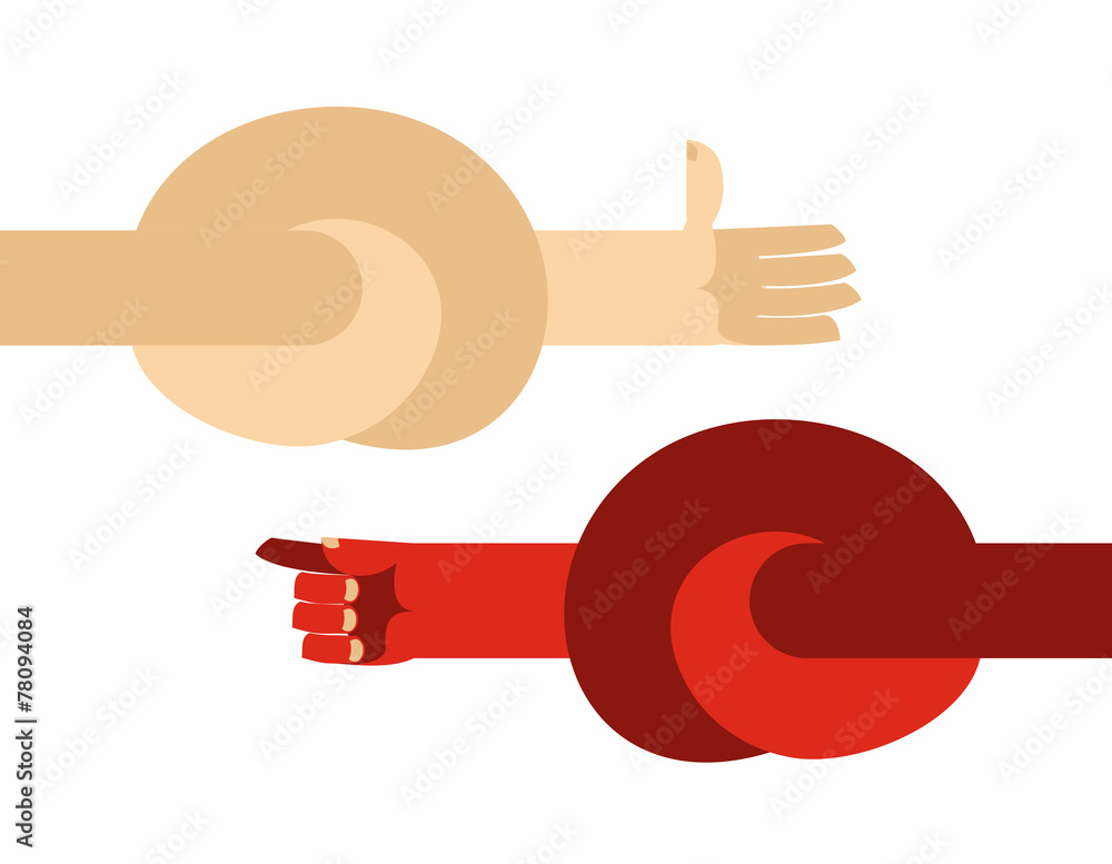 Long arm. Node hands. Hand gestures Long arm. Node hands. Hand gestures