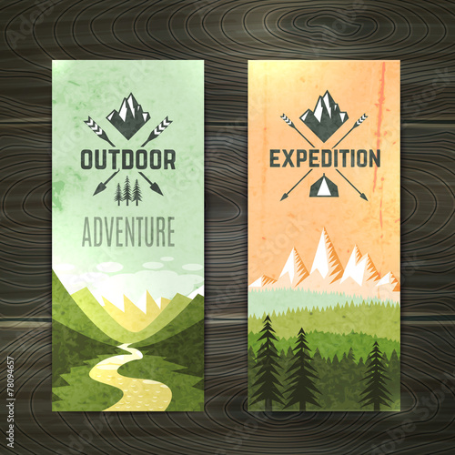 Tourism vertical banners set