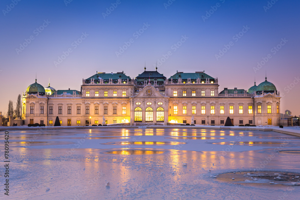 Obraz premium Belweder zimą, Wiedeń