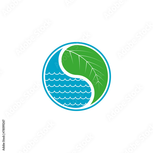 Leaf and water drop eco concept