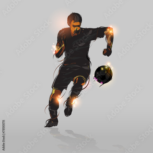 abstract soccer striker