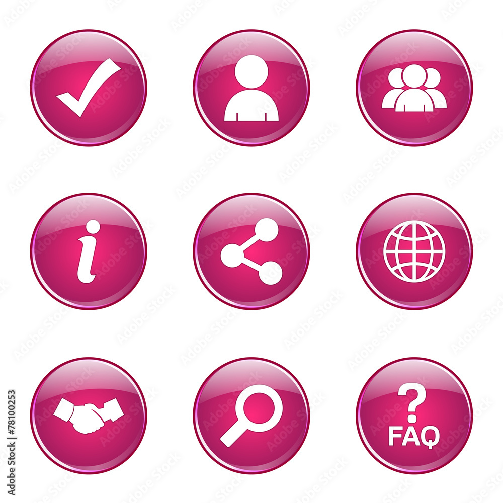 Web Internet Pink Vector Button Icon Design Set 2 Web Internet Pink Vector Button Icon Design Set 2