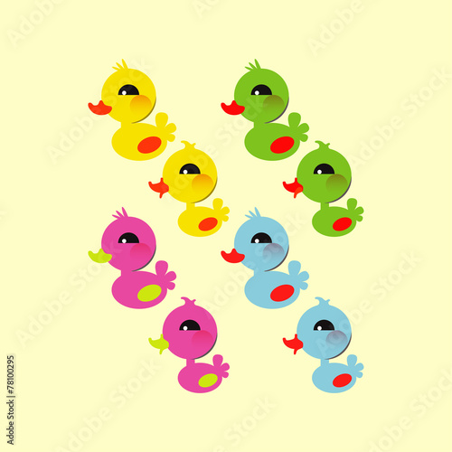 Colorful little duck. Vector illustration