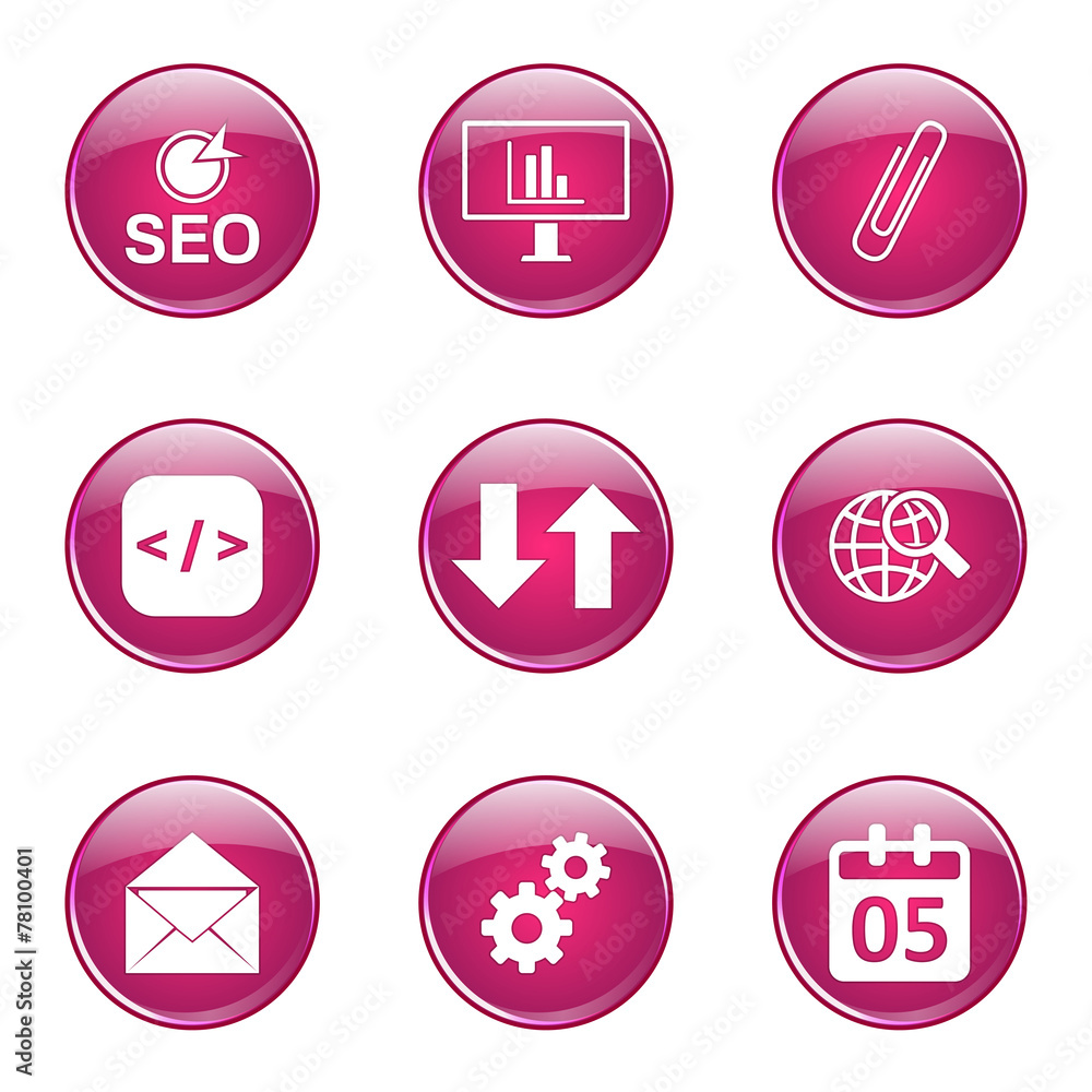 SEO Internet Sign Pink Vector Button Icon Design Set 6 SEO Internet Sign Pink Vector Button Icon Design Set 6