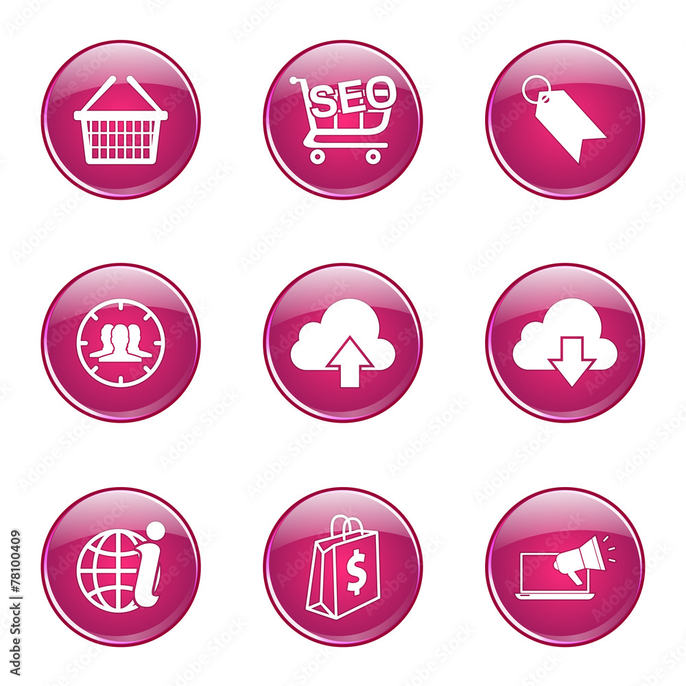 SEO Internet Sign Pink Vector Button Icon Design Set 7 SEO Internet Sign Pink Vector Button Icon Design Set 7