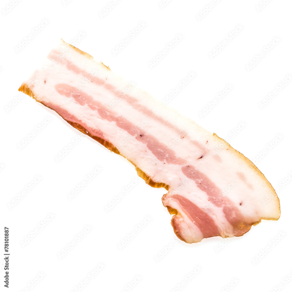 Obraz premium Raw bacon isolated on white