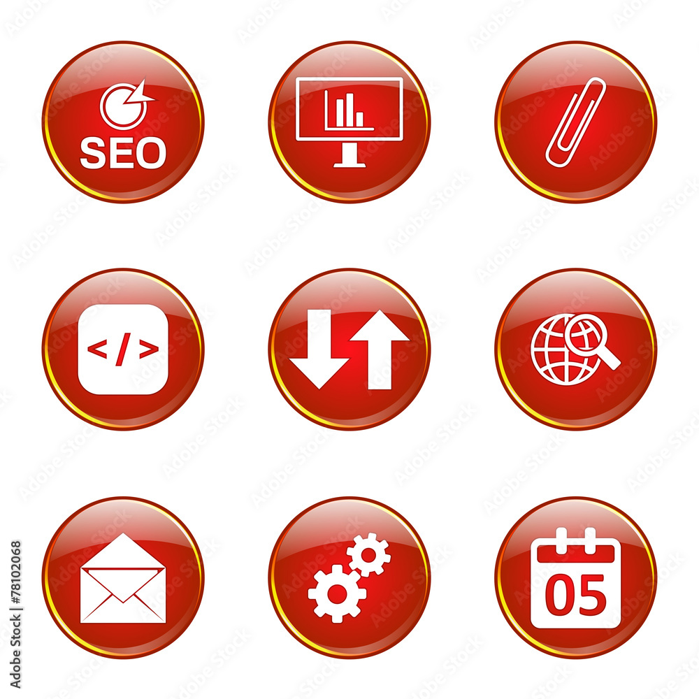 SEO Internet Sign Red Vector Button Icon Design Set 6 SEO Internet Sign Red Vector Button Icon Design Set 6