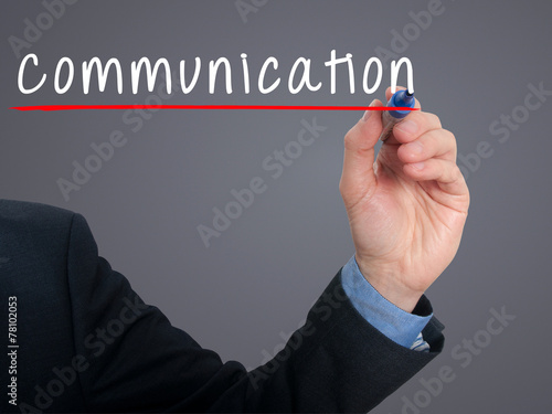 Businessman hand writing communication - Stock image