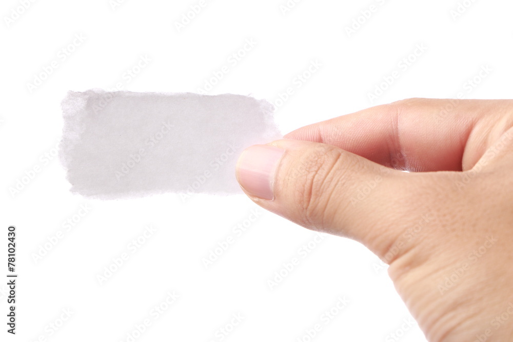 Obraz premium Holding Small White Paper