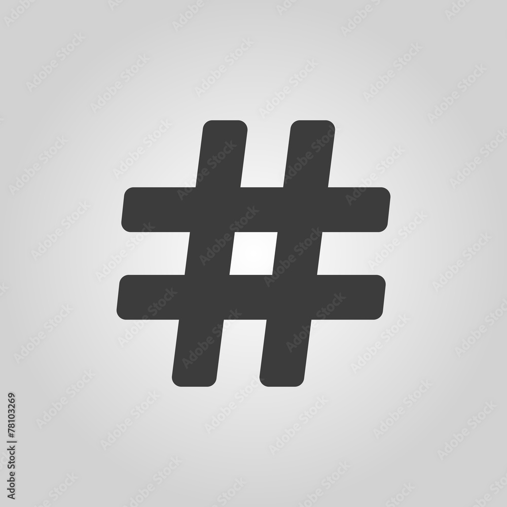 Obraz premium The hash icon. Hashtag symbol. Flat