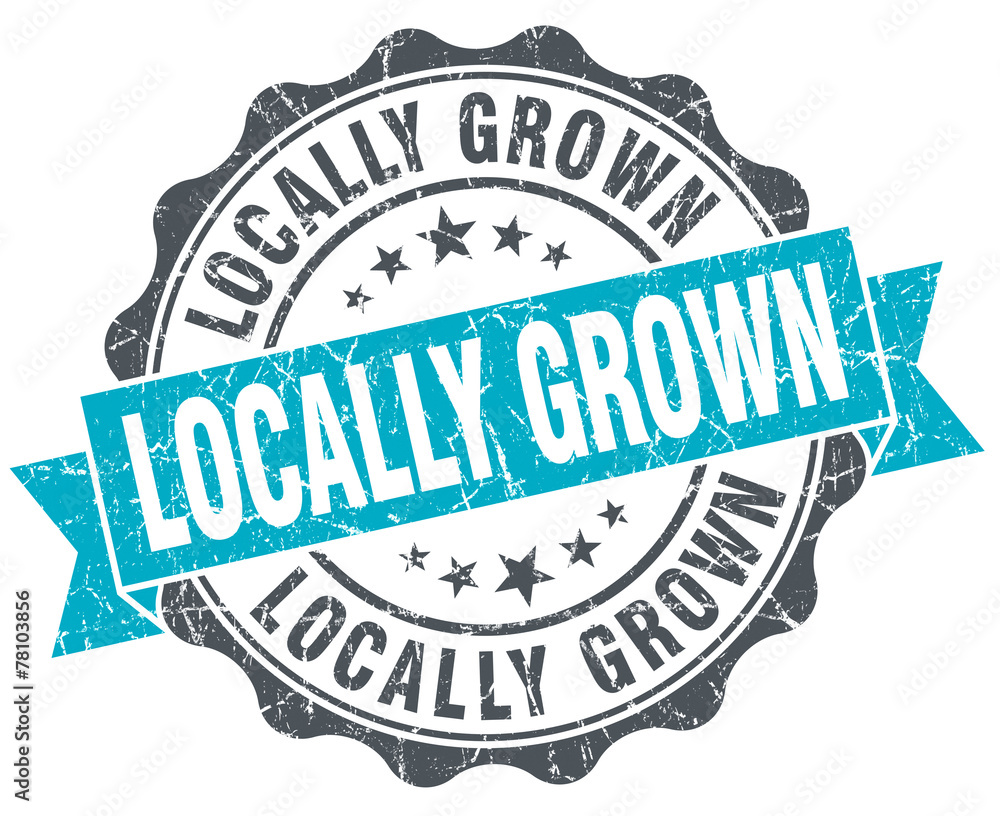 Obraz premium locally grown vintage turquoise seal isolated on white