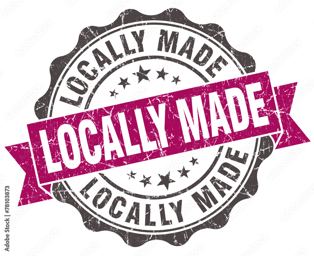 locally made grunge violet seal isolated on white locally made grunge violet seal isolated on white