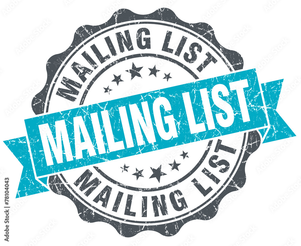 Obraz premium mailing list vintage turquoise seal isolated on white