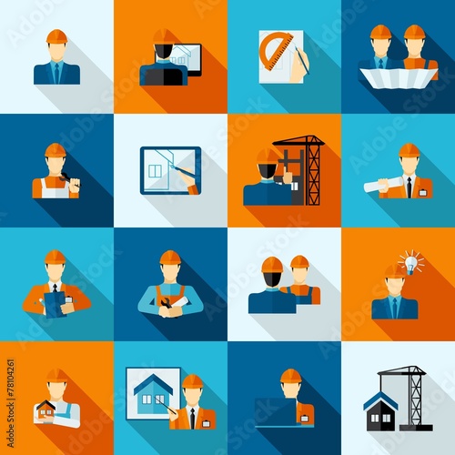 Engineer Icons Flat