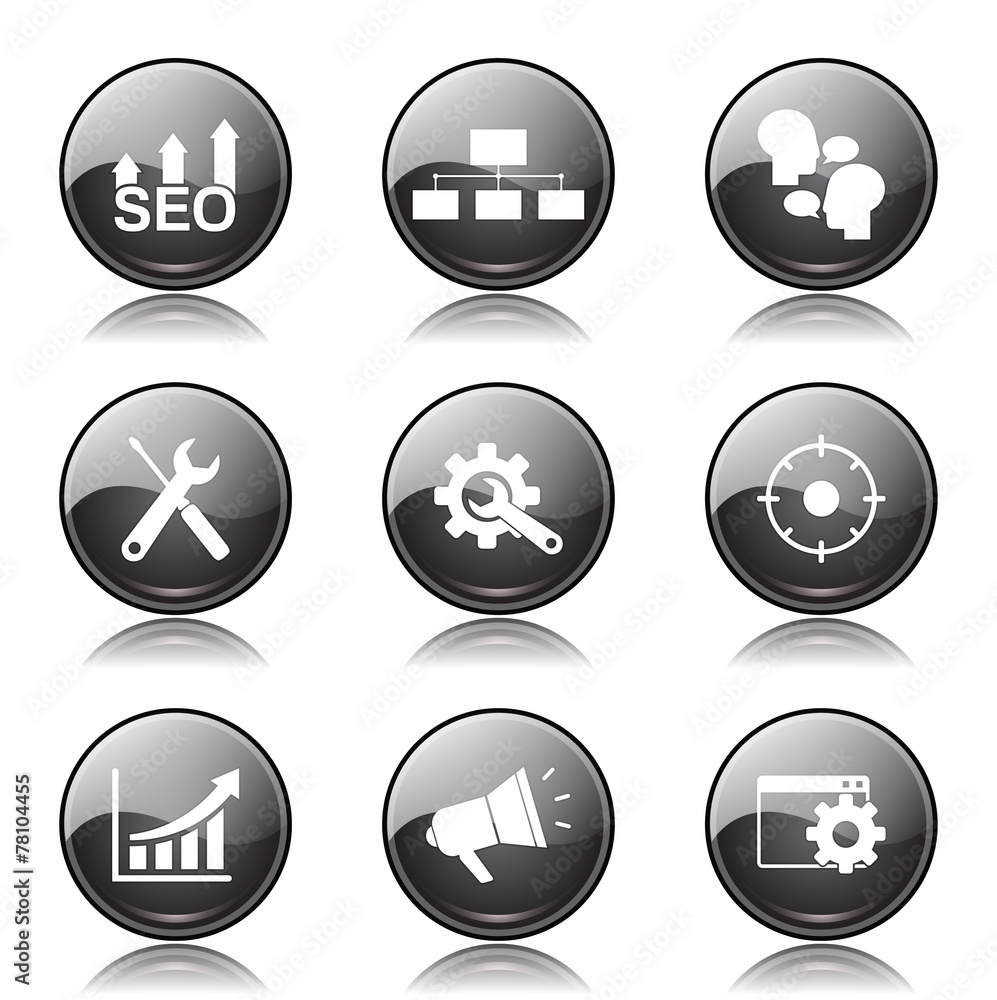 SEO Internet Sign Black Vector Button Icon Design Set 5 SEO Internet Sign Black Vector Button Icon Design Set 5