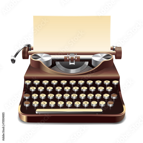 Typewriter Realistic Illustration