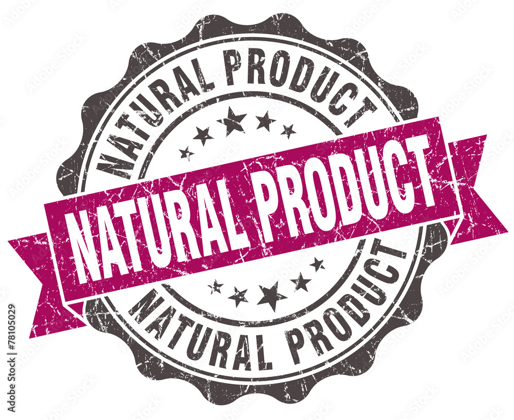 Obraz premium natural product grunge violet seal isolated on white