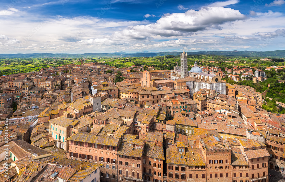 Aerial view of Siena