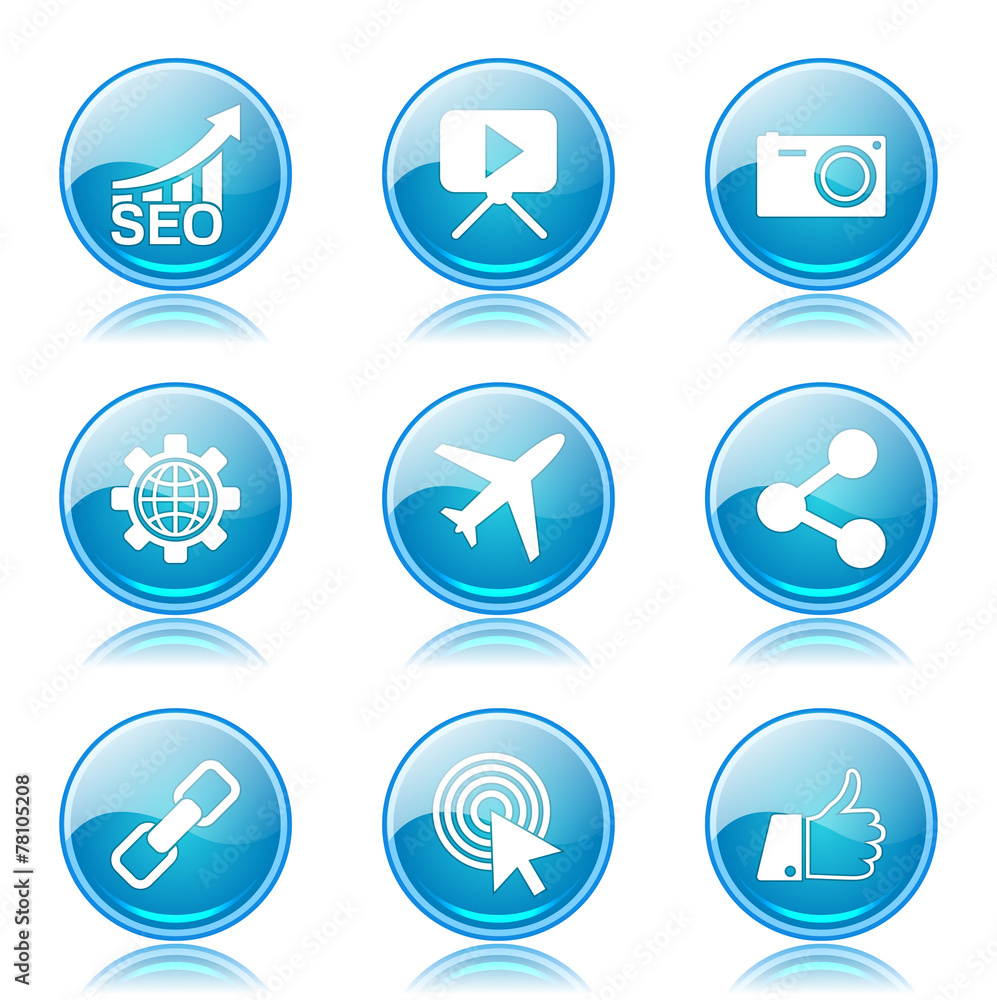 SEO Internet Sign Blue Vector Button Icon Design Set 1 SEO Internet Sign Blue Vector Button Icon Design Set 1