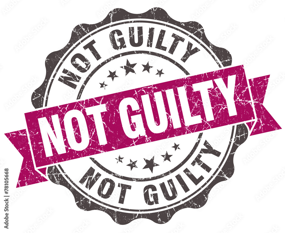 Fototapeta premium not guilty grunge violet seal isolated on white