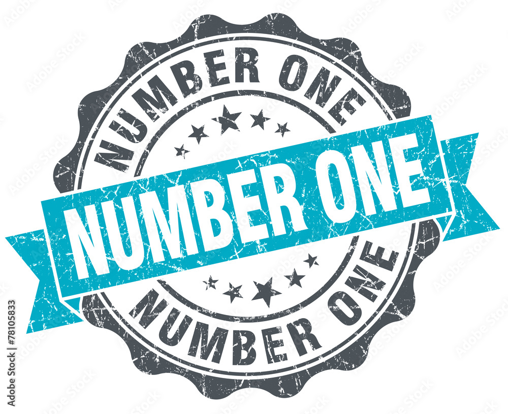 Obraz premium number one vintage turquoise seal isolated on white