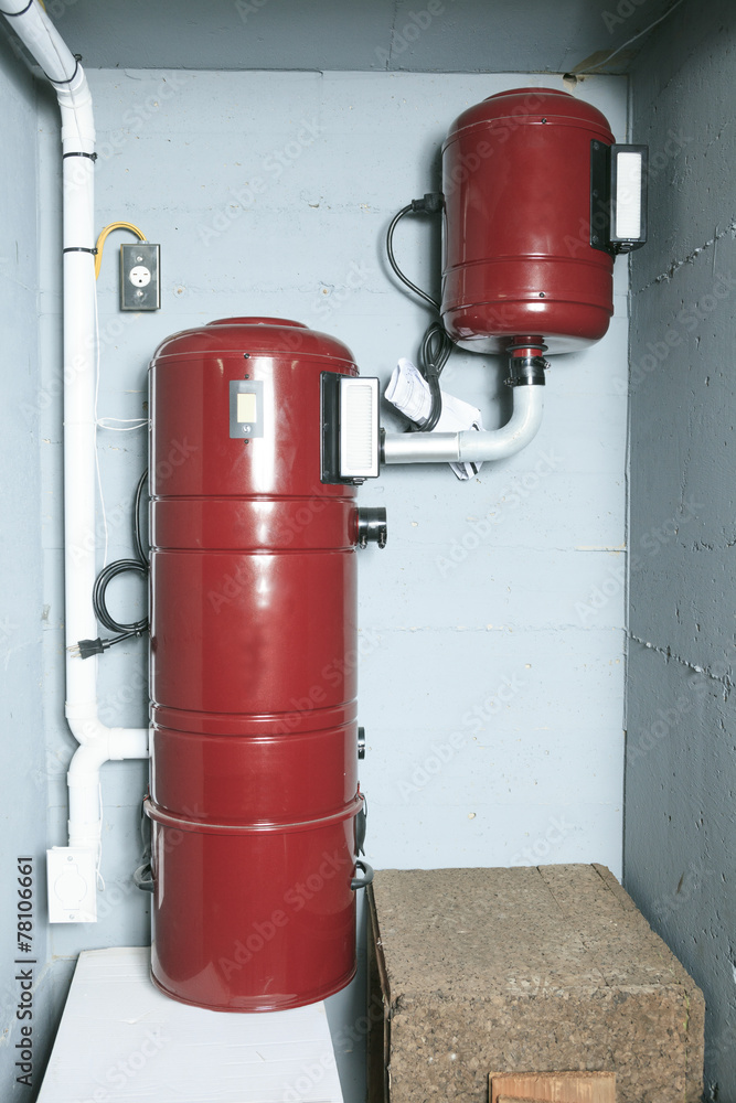 Obraz premium An red air cleaner system at home.