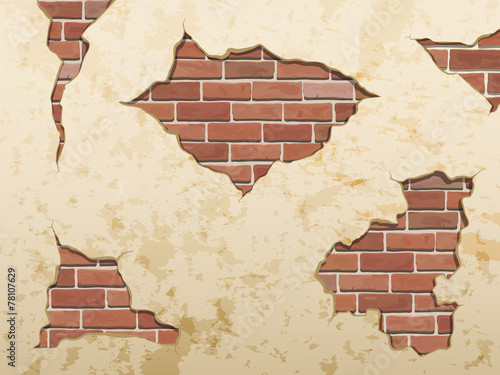 The old shabby concrete and brick cracks.