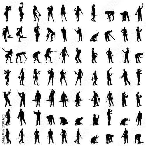 Vector silhouette of a people.