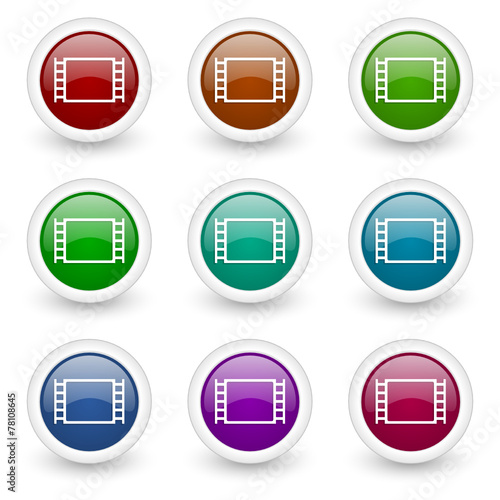 cinema web icons colorful vector set
