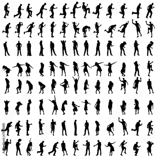 Vector silhouettes of people. photo
