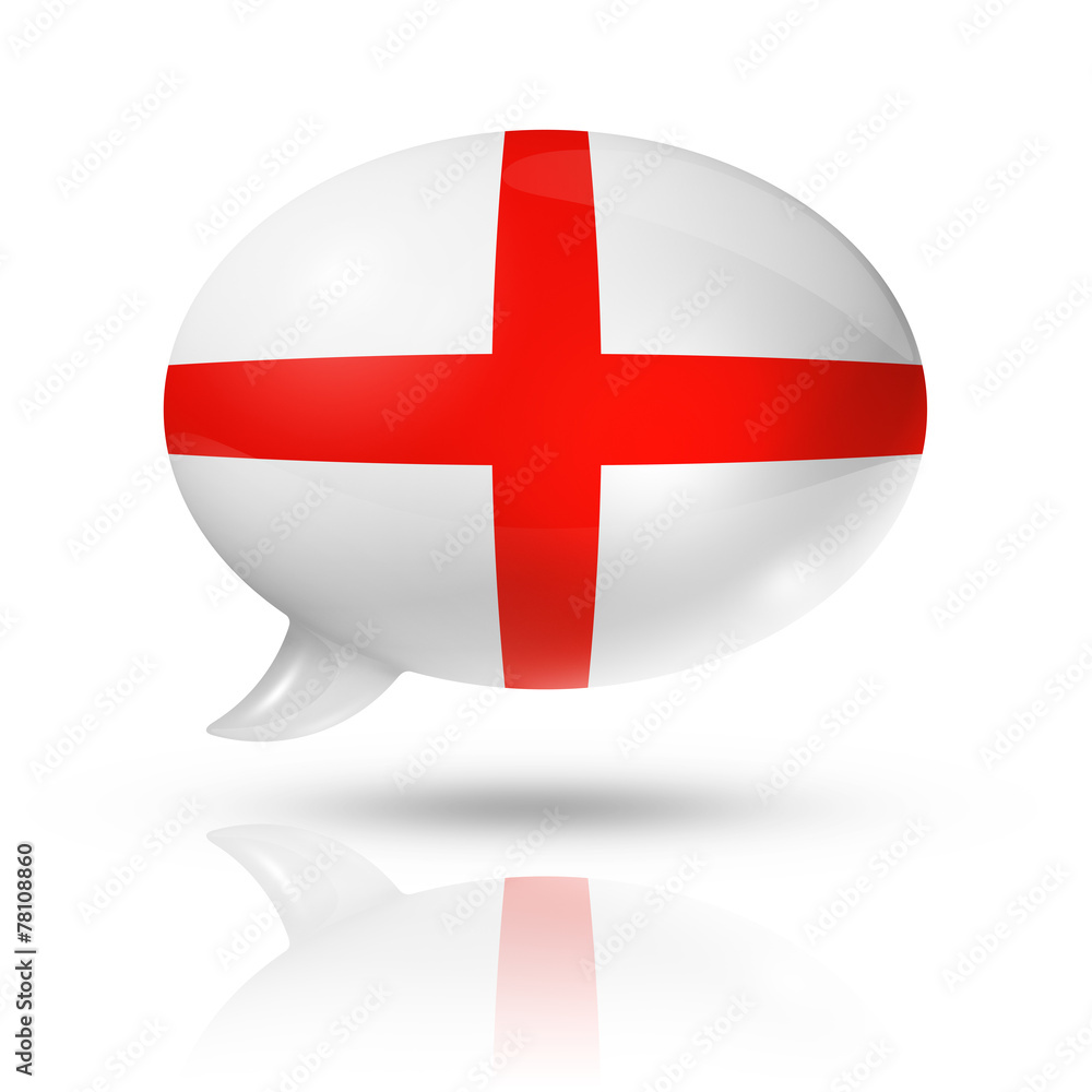 Obraz premium English flag speech bubble