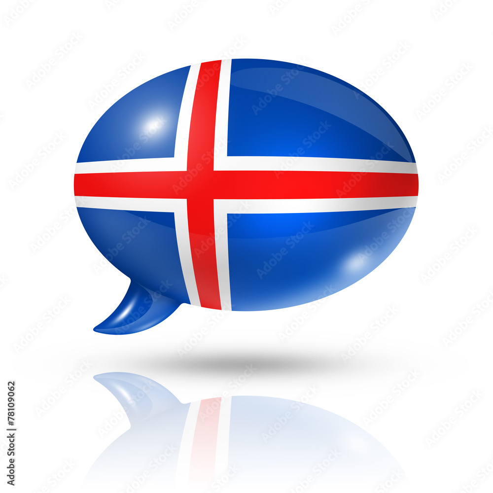 Obraz premium Icelandic flag speech bubble