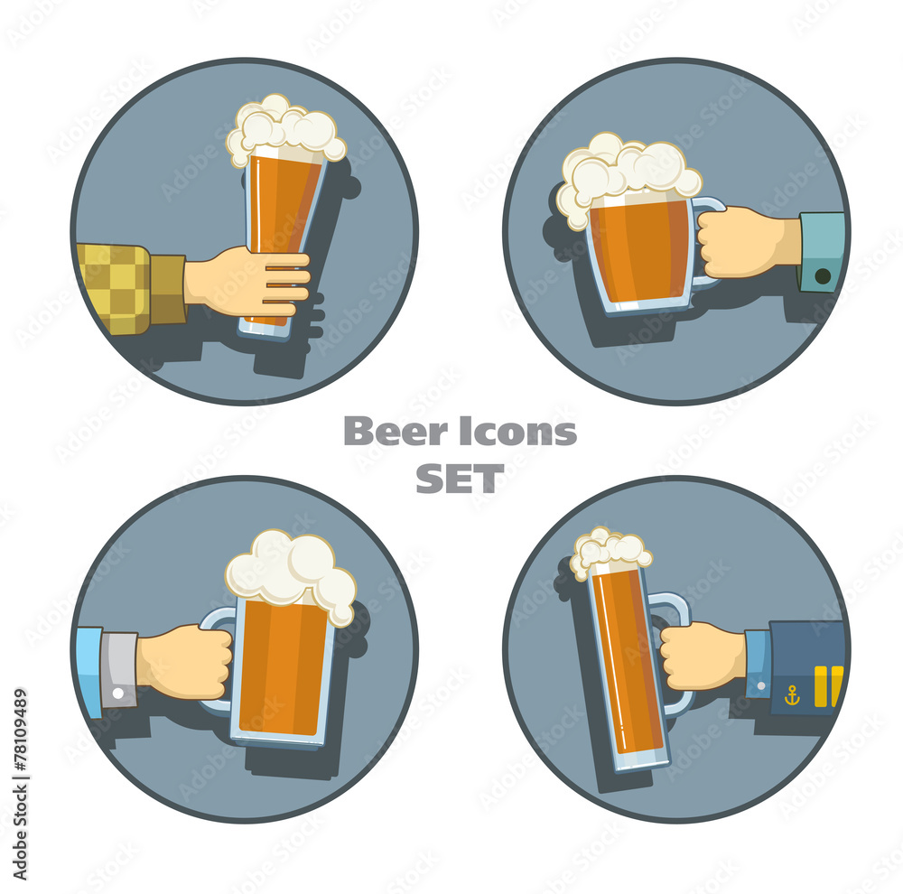 Beer icons set Beer icons set