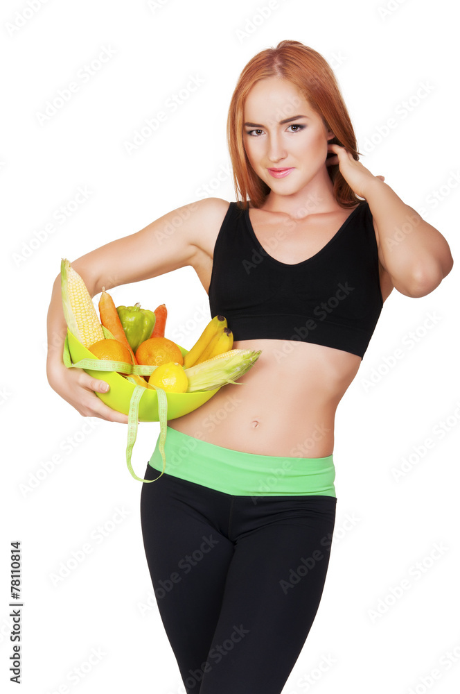 Diet. Dieting concept. Healthy Food. Beautiful Young Woman Diet. Dieting concept. Healthy Food. Beautiful Young Woman