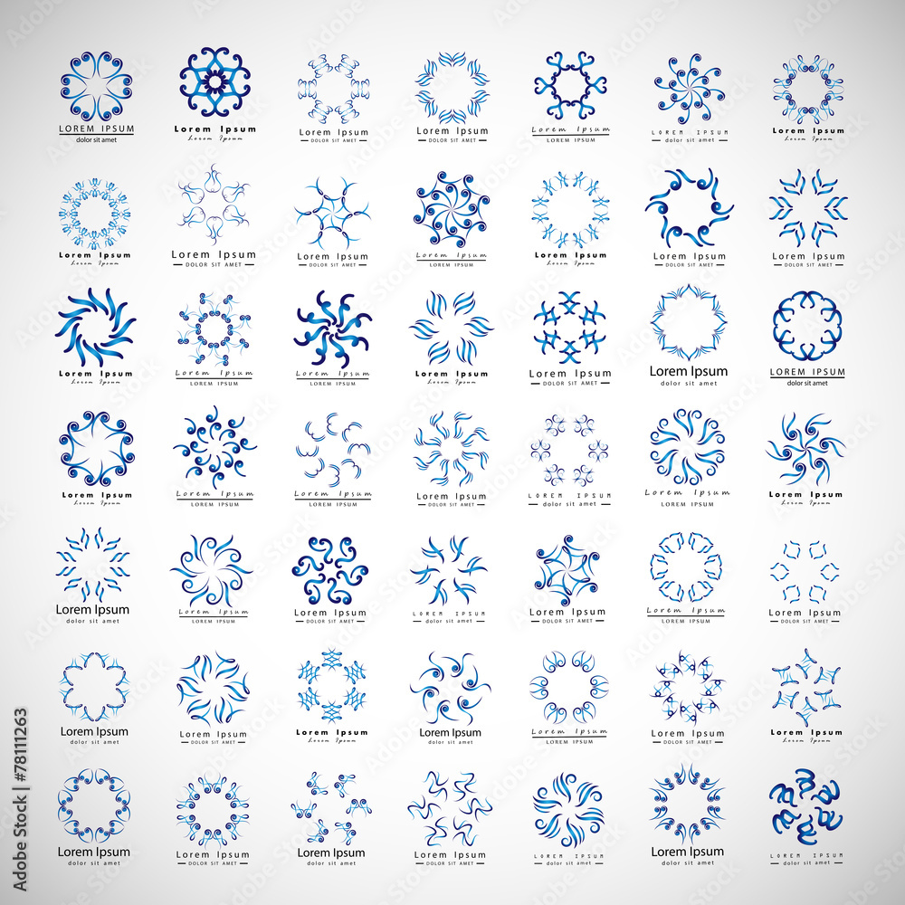 Unusual Monogram Set - Isolated On Gray Background - Vector Illustration, Graphic Design, Editable For Your Design