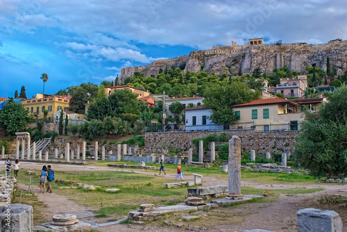 Athens, Greece - September,7 2014. Tourists visiting the Ancient