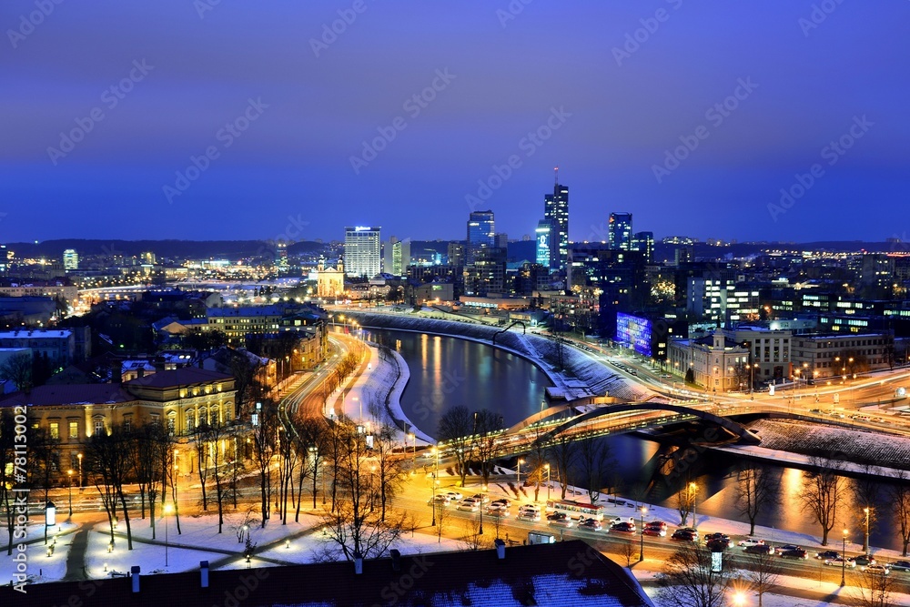 Vilnius Winter Panorama From Gediminas Castle Tower