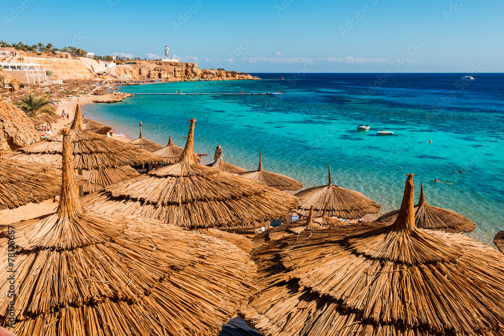 Naklejka premium Red Sea coastline in Sharm El Sheikh, Egypt, Sinai