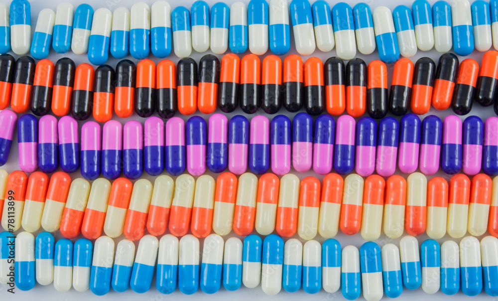 Fototapeta premium variety of pill capsules