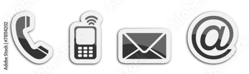 Four contacting sticker symbols in black