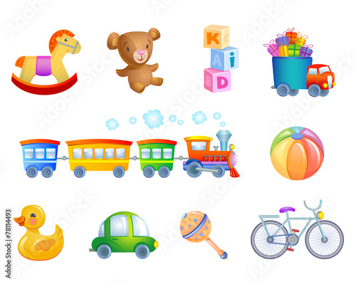 Set of 10 vector toys for kid.