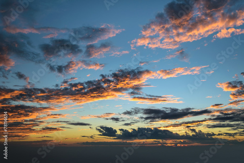 dramatic cloud and sky when sunset