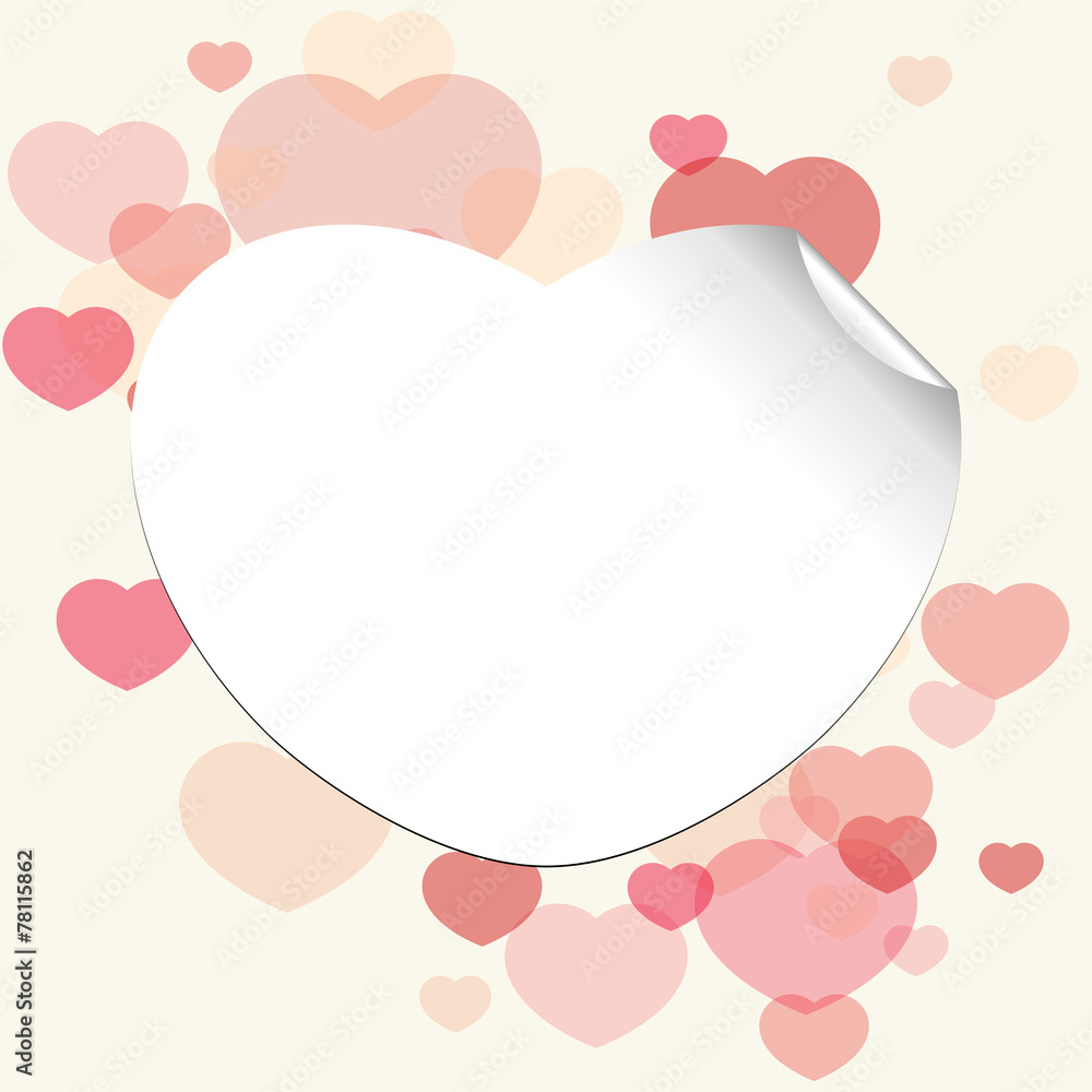 Vector illustration of heart shape with place for text