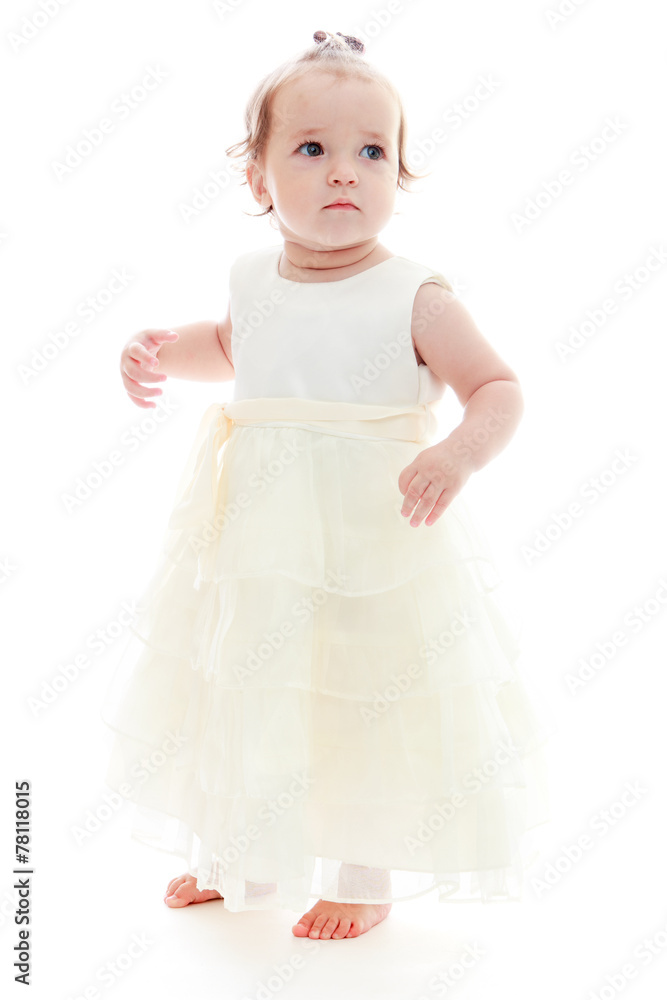 Cute little girl in a white dress Cute little girl in a white dress