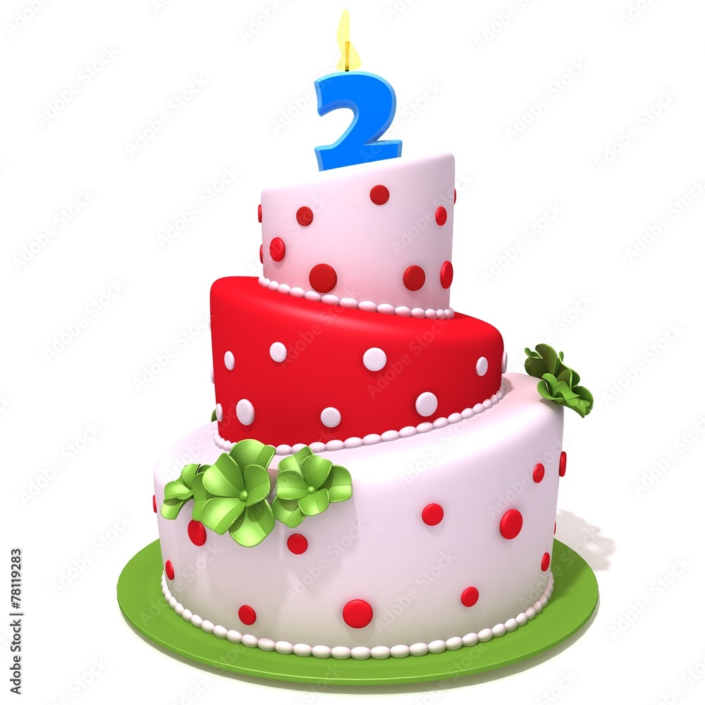 Birthday cake with number two Birthday cake with number two