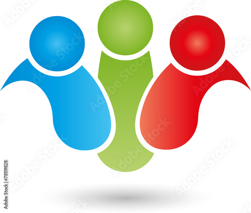 Logo, Menschen, Drei Personen, Partnerschaft