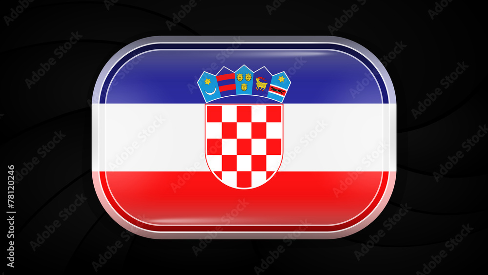 Croatia. Vector Flag Button Series