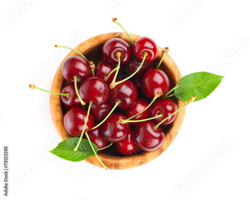 Sweet cherry, isolated on white background