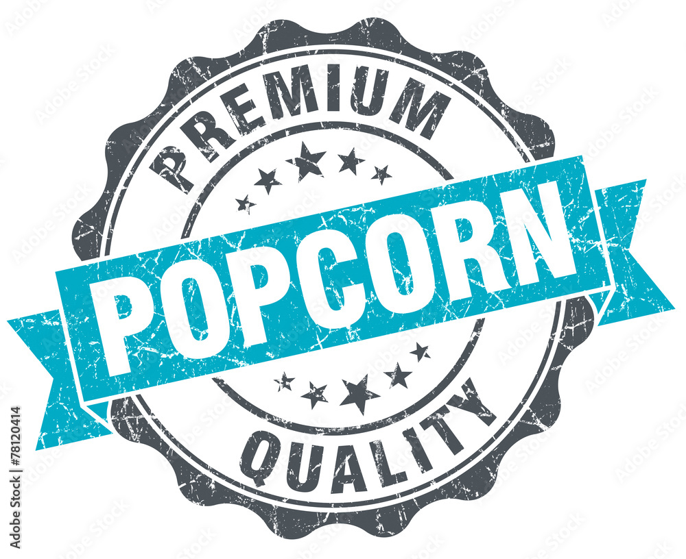 Fototapeta premium popcorn vintage turquoise seal isolated on white
