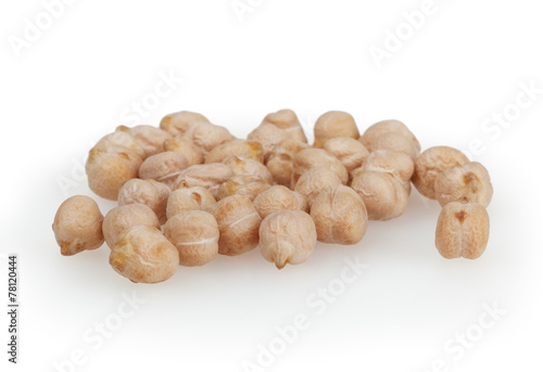 Chickpeas isolated on white background with clipping path